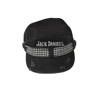 Jack Daniel's Train Hat, Cadet Hat, Black, NWOT, One Size, Distressed Vintage